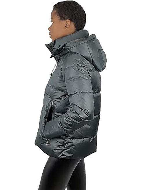 DAMEN KURZE WINTERDAUNENJACKE MIT KAPUZE