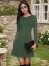 Elegante A-Linien Kleid Damen Winter Midi & Langarm
