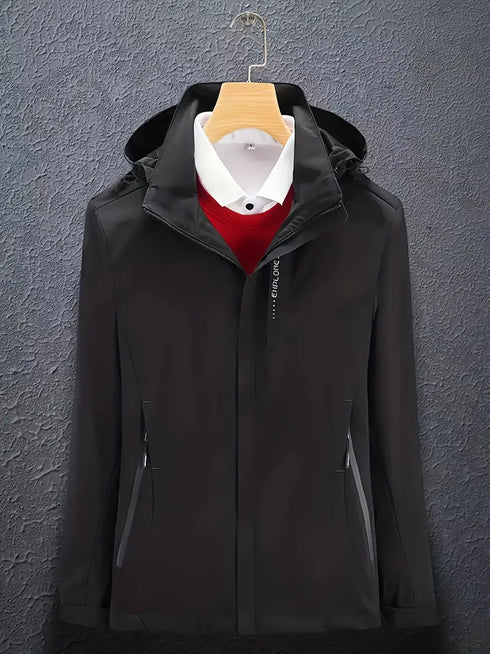 MODERNE DAMEN SKIJACKE MIT KAPUZE UND LANGEN ÄRMELN