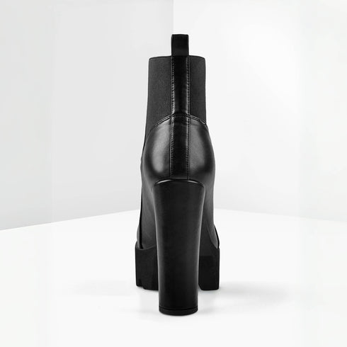 BEQUEME ELASTISCHE PLATEAUSOHLE-STIEFELETTEN MIT BLOCKABSATZ