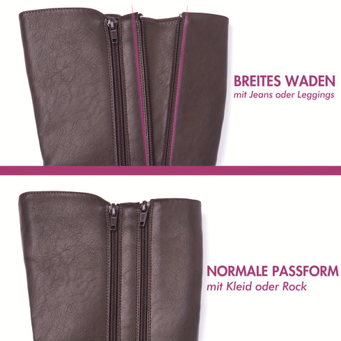 DAMEN REITSTIEFEL MIT REISSVERSCHLUSS – MITTELHOHE RUNDZEHEN