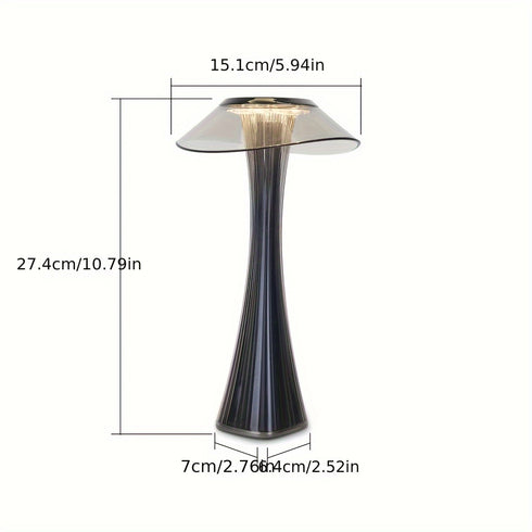 LED Tischlampe Touch dimmbar rauchgrau – USB Akku Nachttischlampe
