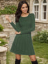 Elegante A-Linien Kleid Damen Winter Midi & Langarm
