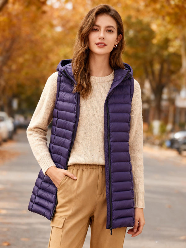 Damen Daunenweste mit Kapuze | Slim-fit Warm & Gesteppt
