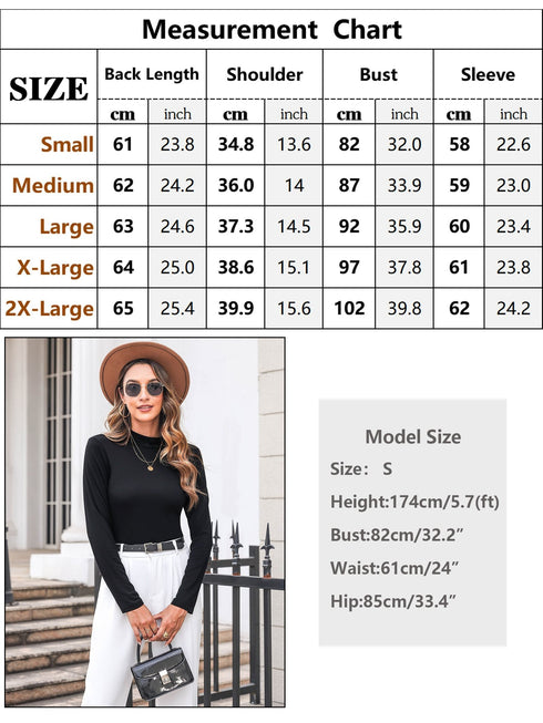 2er-Pack Damen Langarm-Turtleneck | Thermo-Unterhemden mit Stretch