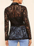 Damen Spitzenbluse Transparent | Langarm & Floral Durchsichtig