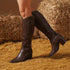 DAMEN-WESTERNSTIEFEL I BEQUEME PLATEAUSOHLE, SPITZKAPPE & BESTICKTES DESIGN