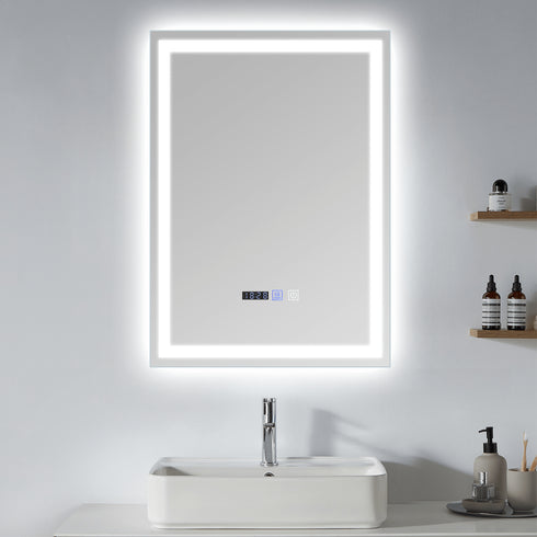 Lumivaro | LED Kosmetikspiegel mit Licht & Uhr