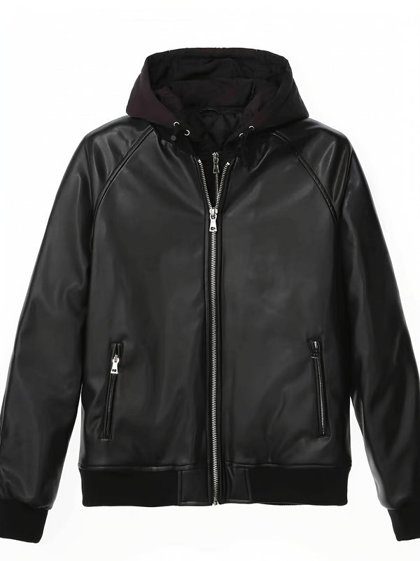 DAMEN PU-LEDER BIKERJACKE | MIT STANDKRAGEN REISSVERSCHLUSS