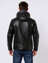 Raukor Herren Lederjacke mit Kapuze – matt schwarz Motorradstyle