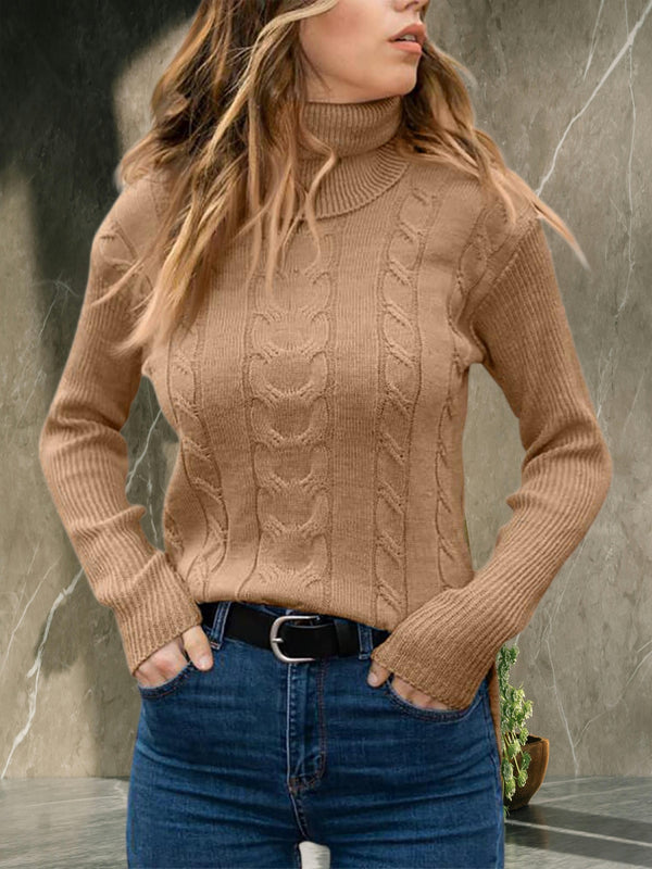 Damen Chunky Rollkragenpullover – Bequemer Langarm