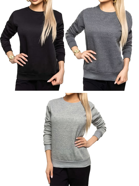 Damen Sweater – Langarm Rundhals-Pullover