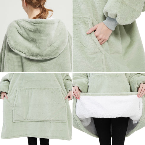 TV-Hoodie-Decke mit Ärmeln und Tasche | übergroß flauschig und gemütlich