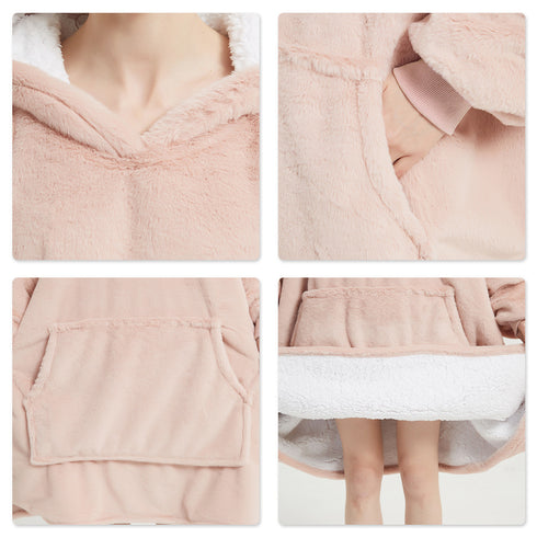 TV-Hoodie-Decke mit Ärmeln & Tasche – flauschige Kuscheldecke für Sofa