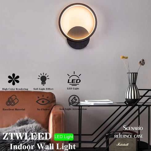 LumiRond Wandleuchte – 3 Farbtemperaturen, modernes rundes Design für Schlafzimmer, Wohnzimmer, Flure und Veranden