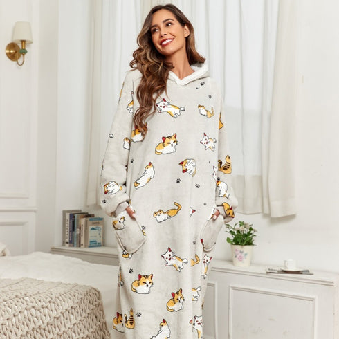 Kuscheldecke mit Ärmeln | Übergroße Kapuzendecke für Damen & Herren