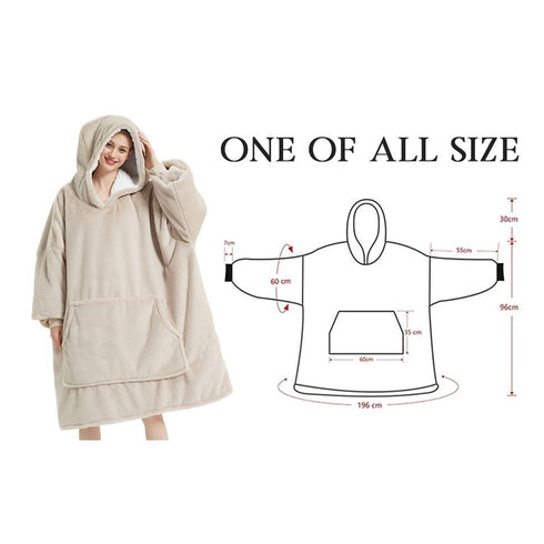 TV-Hoodie-Decke mit Ärmeln und Tasche | Übergroß und Flauschig