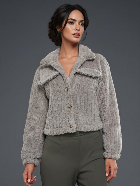 DAMEN JACKE WINTERMANTEL MIT PLÜSCH-TOUCH | LANGARM