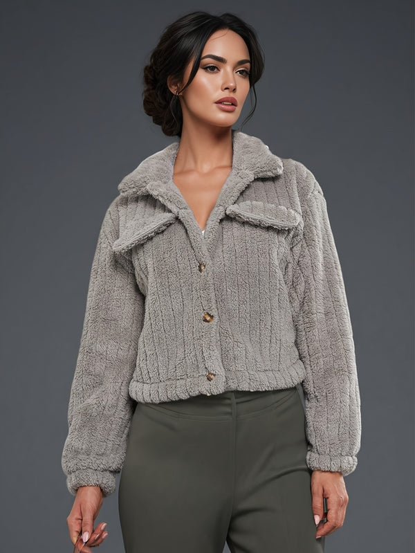 DAMEN JACKE WINTERMANTEL MIT PLÜSCH-TOUCH | LANGARM