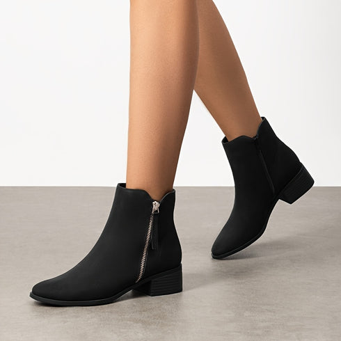 STILVOLLE DAMEN-STIEFELETTEN MIT BLOCKABSATZ I PERFEKT FÜR WINTER- UND HERBSTMODE