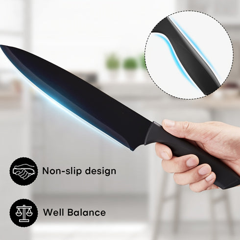 13-teiliges Messerblock-Set | BO-Oxidation Edelstahl | Selbstschärfer & Soft-Grip matte Grau Griffe