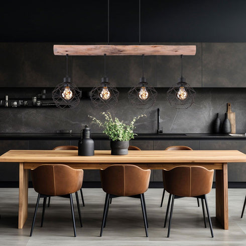Inga Hängelampe Holzbalken E27 Dimmbar RGB LED Fernbedienung