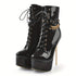 DAMEN-STIEFELETTEN MIT ABSATZ - STILETTO-PUNK-STYLE MIT RUNDER SPITZE