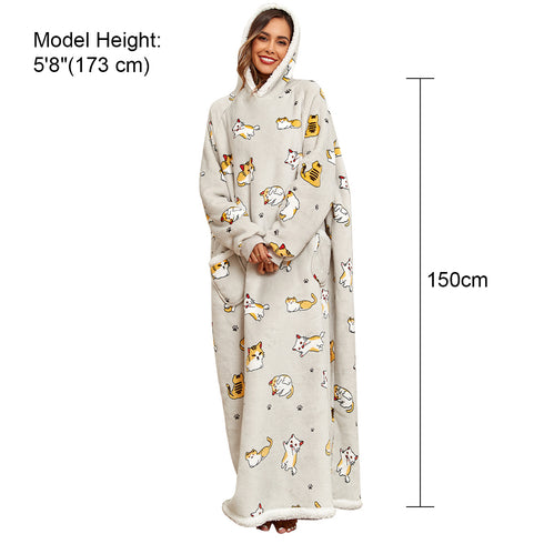 Kuscheldecke mit Ärmeln | Übergroße Kapuzendecke für Damen & Herren