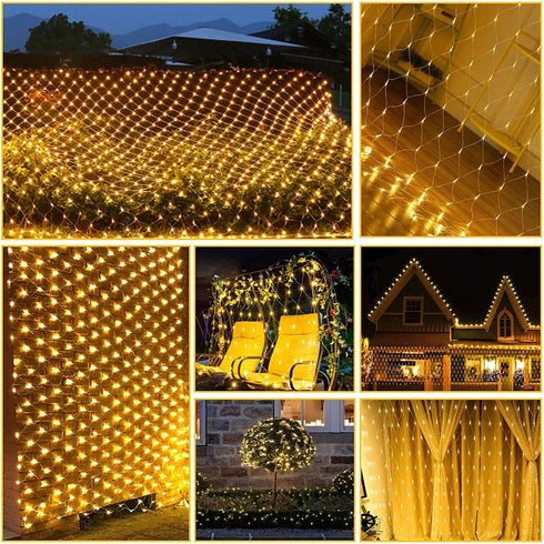LED Lichternetz Lichtervorhang Weihnachts-Wohndekoration
