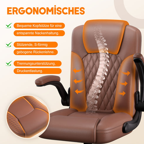 Sebastian | Ergonomischer Bürostuhl aus Kunstleder Verstellbar