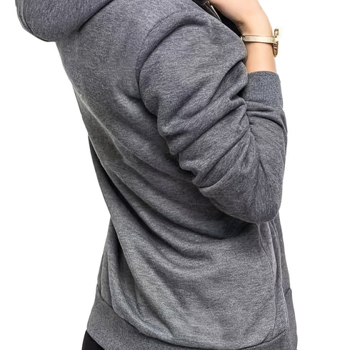Damen Zip-Up Hoodie Jacke | stylische Kapuzen-Sweatjacke