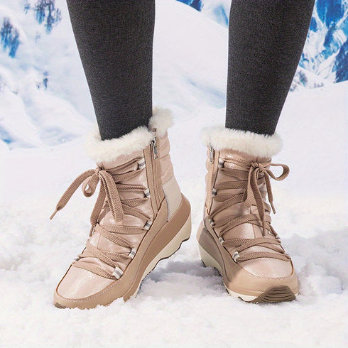 Mirella Damen Winter-Stiefeletten mit Schnürung & TPR-Sohle – wetterfest & bequem für kalte Tage | Shiraki