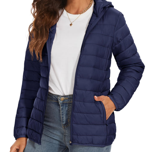 Leichte Damen Steppjacke mit Kapuze | warm stylisch & funktional