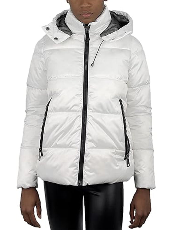 DAMEN KURZE WINTERDAUNENJACKE MIT KAPUZE