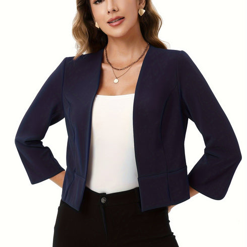 Damen Open-Front Blazer mit ¾-Ärmeln | Elegant & Chic