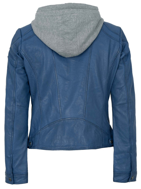 Lammlederjacke Herren mit Kapuze | Stilvolle Blaue Lederjacke
