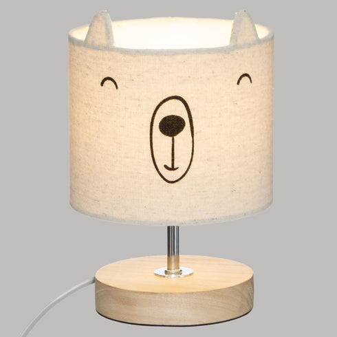 Baby-Tischlampe Baumwolle und Holz | sanftes Nachtlicht für Babyzimmer