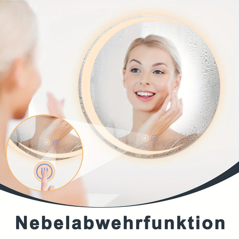 Selara | LED Badezimmerspiegel Rund 70 cm Dimmbar