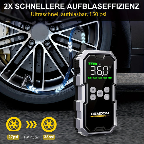 Shōgeni 4-in-1 Jumpstarter – 6000A Starthilfe mit Powerbank, Kompressor & LED-Notlicht