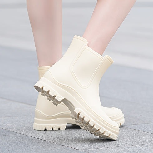 DAMEN SLIP-ON PLATEAU-GARTENSTIEFEL BEQUEMES LAUFEN STÜTZENDE SCHUHE ALLTAGS-SCHUHE