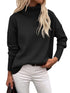 Damen Pullover Turtleneck Sweater Langarm-Jumper