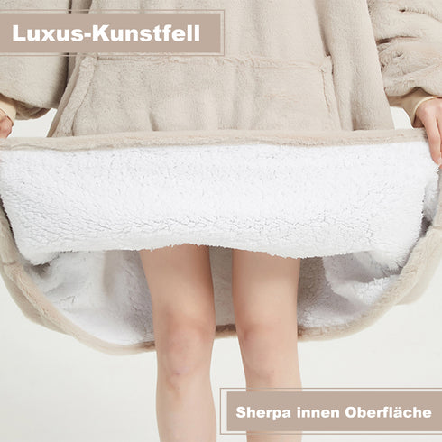 TV-Hoodie-Decke mit Ärmeln und Tasche | Übergroß und Flauschig