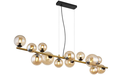 Schwarze LED-Hängeleuchte im glamourösen Design | Karlstad