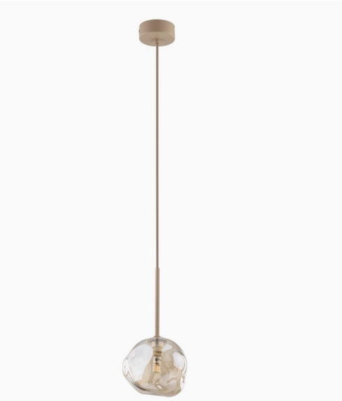 Beige Rauchglas-Hängeleuchte im modernen Design | Skagen
