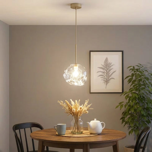 Beige Rauchglas-Hängeleuchte im modernen Design | Skagen