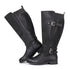 Damen-Reitstiefel - Kniehohe Stiefel mit niedrigem Absatz Gehstiefel | Kunstleder-Stiefel
