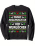 Braxton Herren Weihnachtspullover - Schwarzes langärmliges Freizeit-Sweatshirt