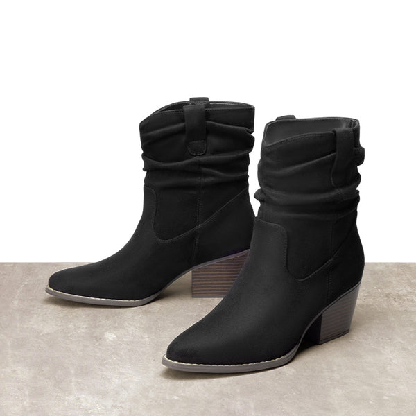 DAMEN KURZSTIEFEL MIT ZEHENPARTIE UND ZUGBAND – MODERNES WESTERN-DESIGN