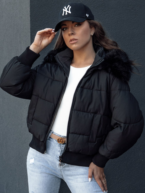 Winter Damen Pufferjacke – mit Kapuze & abnehmbarem Kunstfell