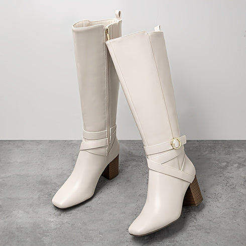 ELEGANTE KNIESTIEFEL FÜR DAMEN MIT BLOCKABSATZ